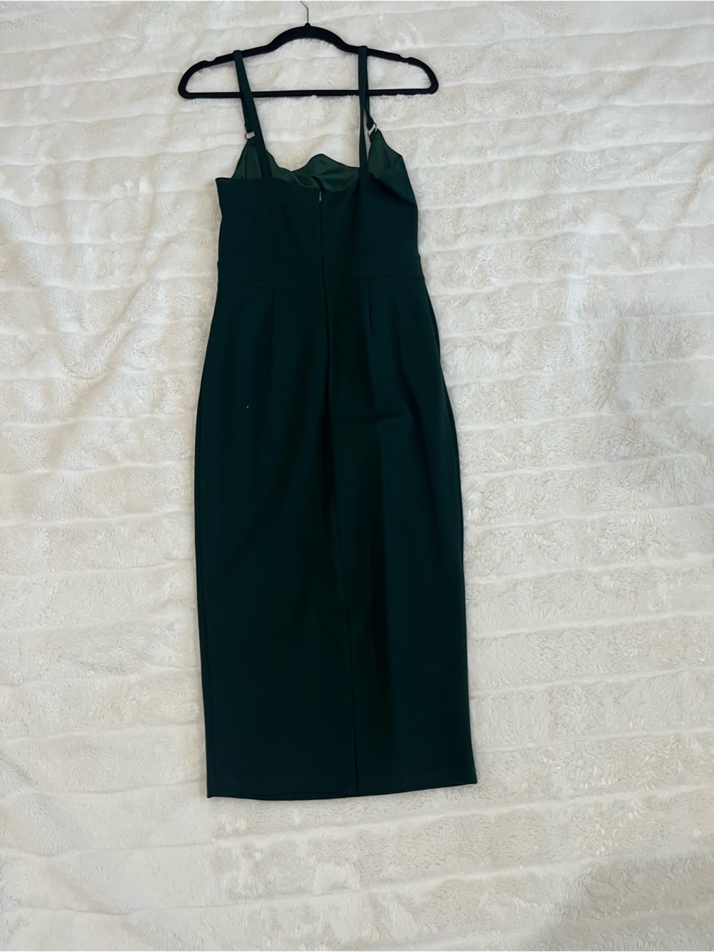 Hot Miami Styles Dark Green Midi Dress with Adjustable Straps